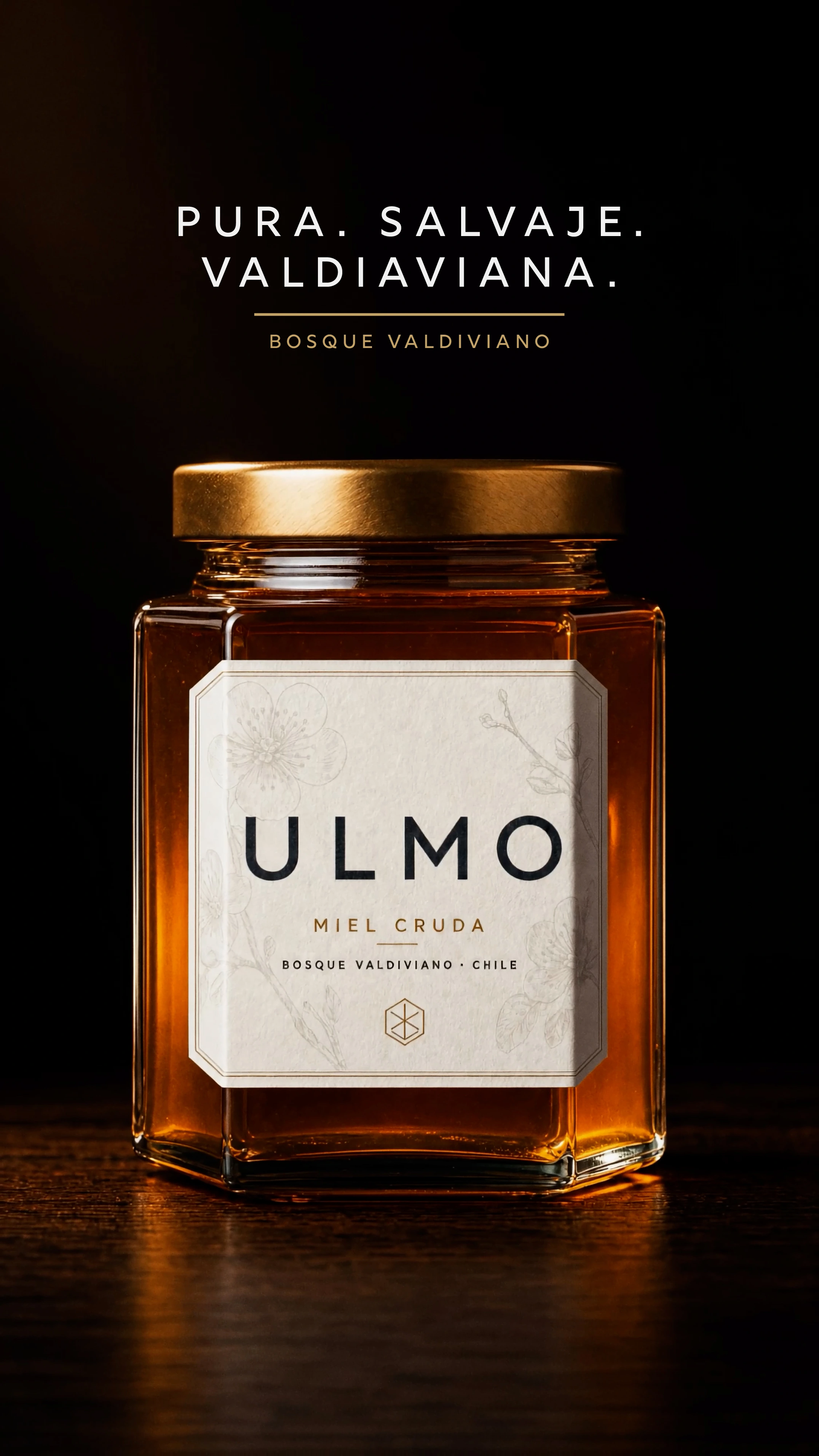 Miel Ulmo · pieza terminada con diseño